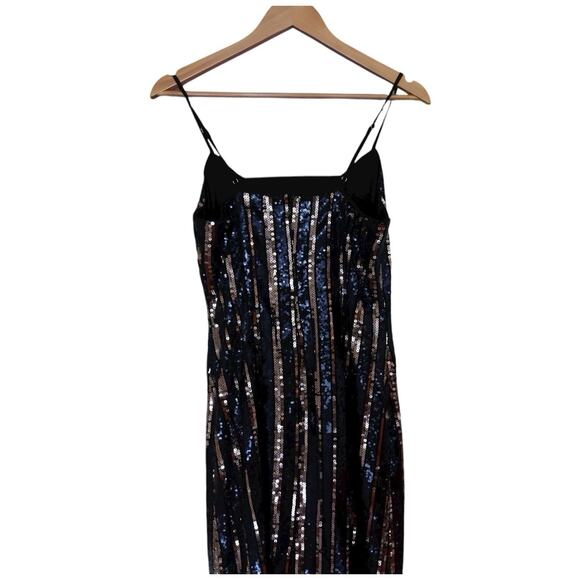 Maeve Sleeveless Sequin Stripe Midi Dress Size S - Picture 12 of 12